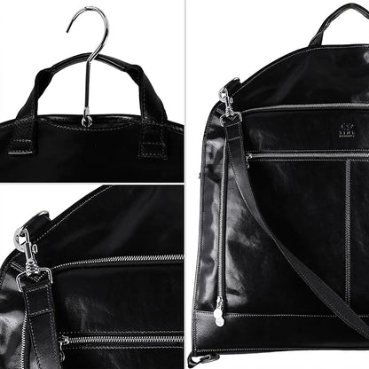 Leather Garment Bag Suit Carrier Slim Carry-on Garment Dress Protection Bag
