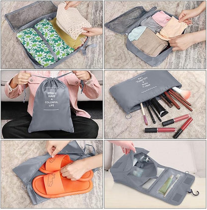 8 Set Packing Cubes, Travel Luggage Packing Organizers (GREY)