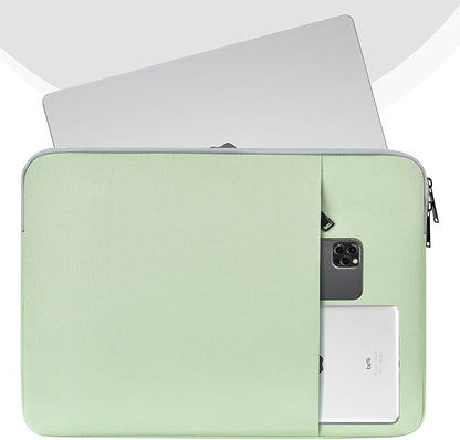 Laptop Sleeve Case 15.6 16 inch, Shockproof Protective Computer Carrying Cover with Accessory Pocket, Water-Resistant Travel Laptop Bag for HP, Dell, Lenovo, Acer, ASUS, Chromebook -Mint Green
