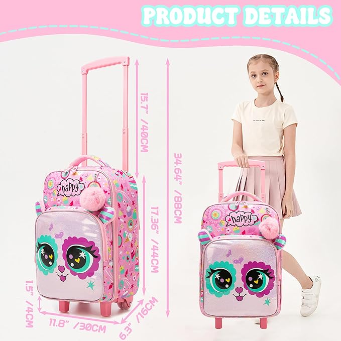 Kids Luggage with Wheels Suitcases Travel Softside Suitcases 16" Carry on Suitcase with Duffle Bag Luggage Sets Airline Approved