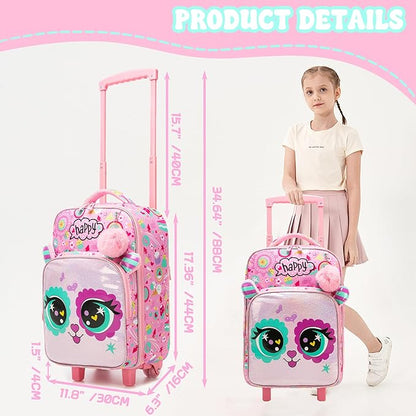 Kids Luggage with Wheels Suitcases Travel Softside Suitcases 16" Carry on Suitcase with Duffle Bag Luggage Sets Airline Approved