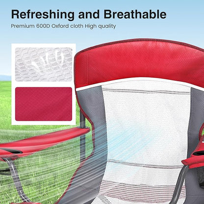 HIGH POINT SPORTS Oversized Portable Mesh Camping Folding Chair