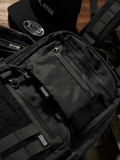 TACTICAL GEEK Storage A5 EDC Storage Pouch Set, Molle EDC Gadget Pouch, Multi-Functional Utility Small Tool Pocket for Daily Carry (Light Black)