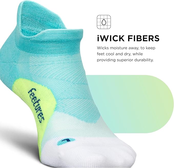 Feetures Elite Light Cushion No Show Tab Athletic Ankle Socks - Sport Sock with Targeted Compression