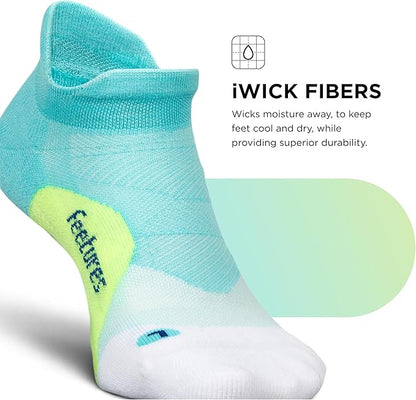 Feetures Elite Light Cushion No Show Tab Athletic Ankle Socks - Sport Sock with Targeted Compression