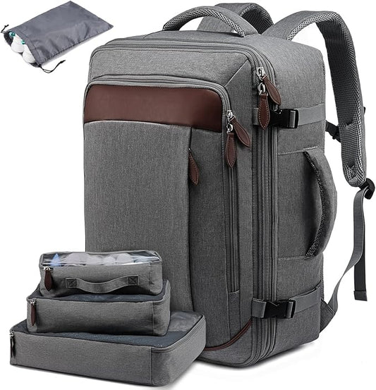 LOVEVOOK Carry on Backpack, 45L Large Travel Backpack for Women Men Airline Approved, Expandable Large Suitcase Backpacks With 4 Packing Cubes, Aer Travel Pack 3, Water Resistant Weekender Bag