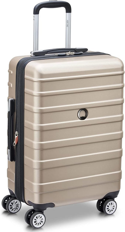 DELSEY PARIS Margot Hardside 3-Piece Set, Expandable Luggage with 4 Spinner Wheels, Lightweight Suitcase, 21" Carry-On, 24" Checked Medium, 28" Checked Large, Gold
