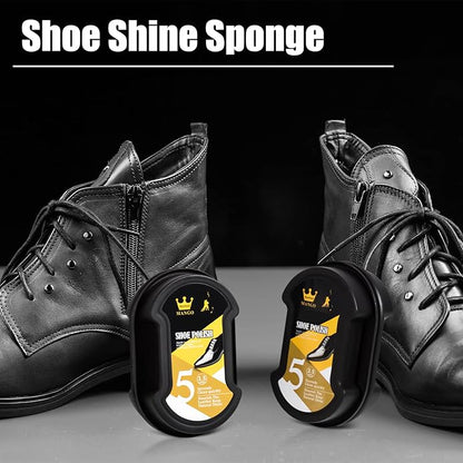 Loopeer 12 Pcs Shoe Shine Sponge Bulk, Instant Leather Shoes Shiner Care for Boots, Leather Accessories Quick Cleaning