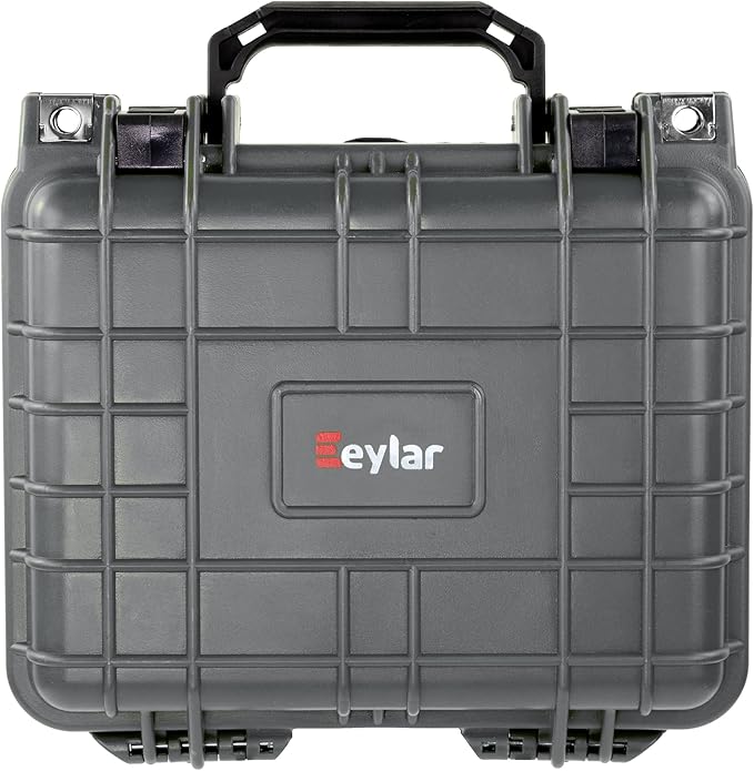 Eylar Small 10.62" Gear, Equipment, Hard Camera Case Waterproof with Foam TSA Standards (Gray)