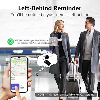 Air Tracker Tags-4 Pack Seektags [2025 Dual-System Compatible] for Apple Find My & Android Find Hub, 400 Days Battery with CR2032, 100dB Alarm, Compatible with iOS & Android for Keys Wallet Luggage
