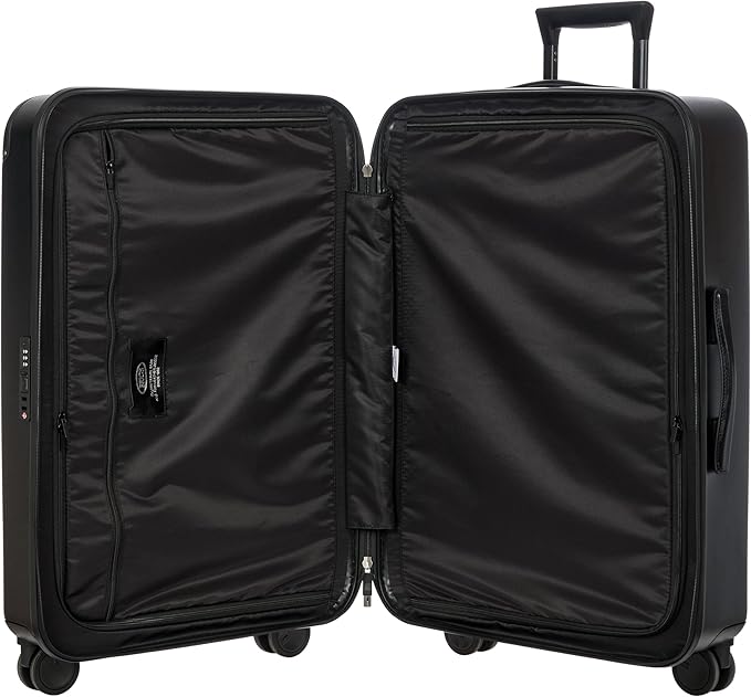 Bric's Amalfi Lightweight Hard Shell Suitcase – Expandable Checked Luggage with Water-Repellent Zip, Smooth 360° Wheels & TSA Lock - 27 Inch, Black