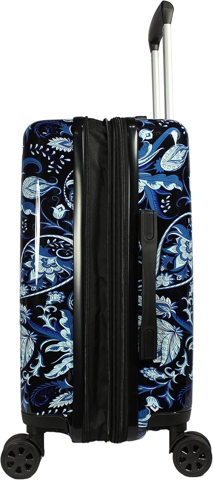 World Traveler VentureX Airline Approved 2-Piece Carry-On Luggage Set – Lightweight Hardside Polycarbonate Suitcase with Spinner Wheels - Paisley