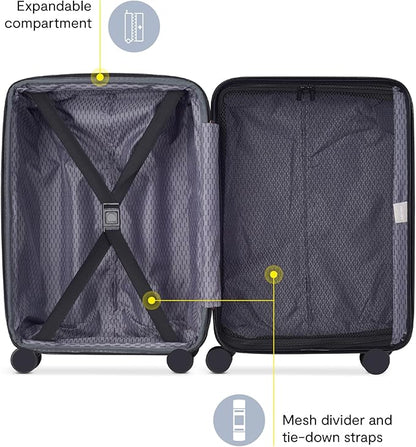 Delsey Paris Alexis Durable Hardside Luggage, Expandable Lightweight 4-Wheel Spinner, Easy Grip Telescoping Handle for Smooth Mobility, TSA-Lock Incorporated, Men and Women, Burgundy, Carry-On 21-Inch