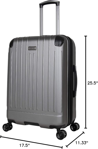 Kenneth Cole Reaction Flying Axis 24" Hardside Expandable 8-Wheel Spinner Check-Size Luggage, Silver