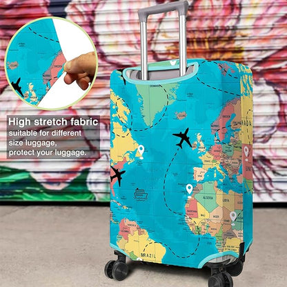 Travel Luggage Cover Suitcase Protector Fits 18-32 Inch Wheel Covers PatternedTravel Related Items Flower Luggage Protector Elastic L