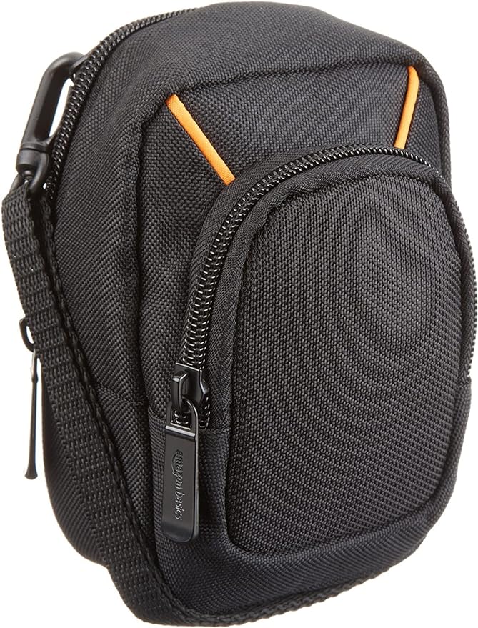 Amazon Basics Large Point and Shoot Camera Case, Interior Dimension 5.2 x3.2 x1 inches, Black, Solid