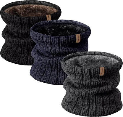 Winter Neck Gaiter for Men – 3 Pack Ski Neck Warmer, Fleece Face Mask Cover, Cold Weather Neck, Neck Warmers