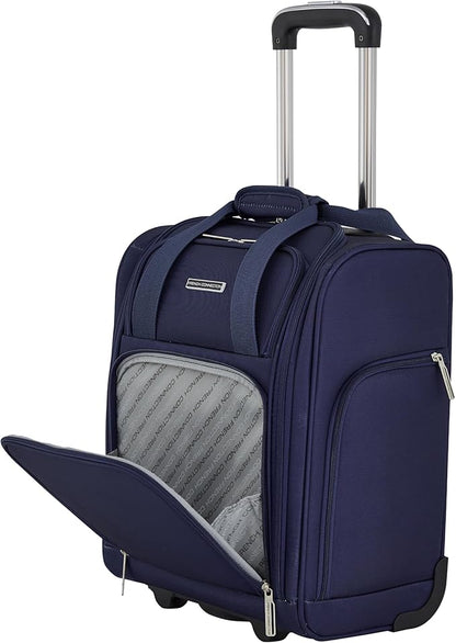 French Connection 16" Underseat Carry-On Luggage with USB/USB-C Ports, Blue Depths