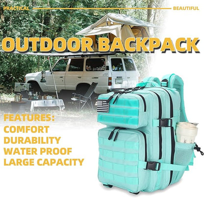 25L Tactical Backpack for Men and Women Military Backpack Small Assault Pack Molle Backpack Bug Out Bag Travel Rucksack Daypack (Mint Green)