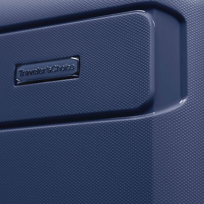 Traveler's Choice Pagosa Indestructible Hardshell Expandable Spinner Luggage, Navy, 26-Inch Medium