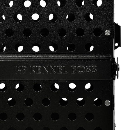 Heavy Duty Fully Collapsible Powder-Coated Aluminum Dog Crate - Medium-Long (Black)
