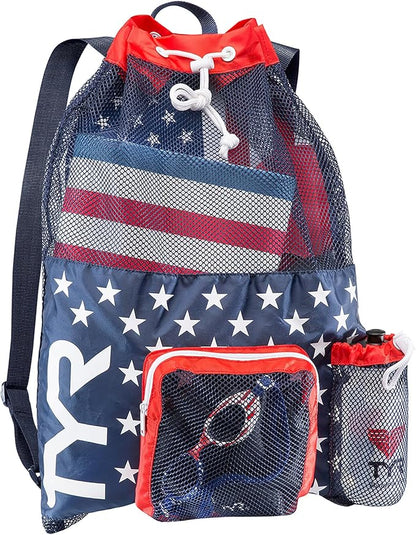 TYR Adult Mummy Mesh Backpack - Red/Navy