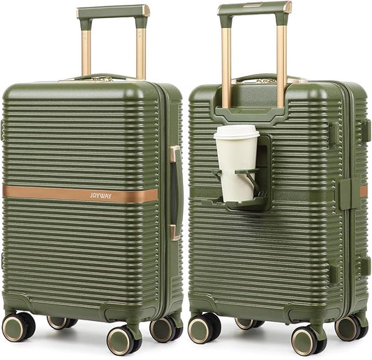 Joyway Lightweight Carry-On Luggage 20 Inch with Spinner Wheels, TSA Lock, Durable ABS Hardshell Suitcase for Business & Travel (Dark Green, 20 Inch)