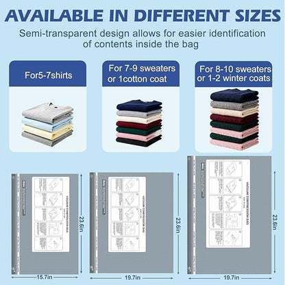 Travel Vacuum Storage Bags with Rechargeable Air Pump, 15 Pack Portable Space Saver Bags, Compression Bags for Clothing, Bedding, Seasonal Storage & Packing Bags for Moving