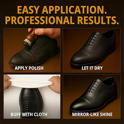 Eagle Shoe Cream Polish Kit – 3 Piece Boot & Shoe Polish with Shoe Cream, Shine Cloth & Applicator