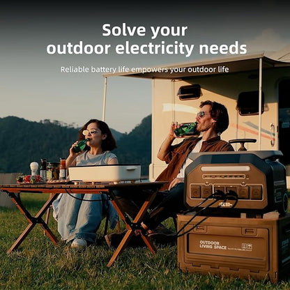 IEE 2400W/2048Wh Solar power station,P2400 Solar Generator(5000W Peak) With 100W Solar Panel,1800W Super Fast Charging,APP Control Emergency Power Station for Home, Camping, Power Outages