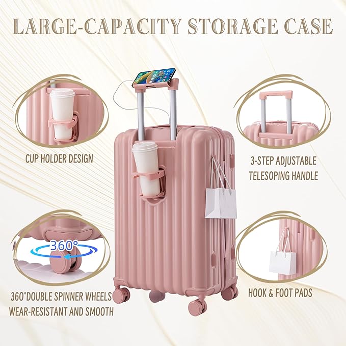 3 Luggage Sets, Hardshell Suitcase Spinner Wheels with Combination Lock