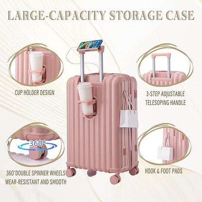3 Luggage Sets, Hardshell Suitcase Spinner Wheels with Combination Lock