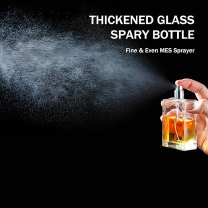 YU FENG Glass Perfume Bottles Empty Spray Refillable Atomizer 2 Pack 100ml/3.4oz（Square）
