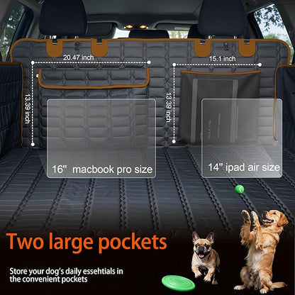 SUV Cargo Liner for Dogs, Waterproof Pet Cargo Cover Dog Seat Mat for SUVs Sedans Vans with Bumper Flap Protector, Scrachproof Non-Slip Large Size Dog Seat Mat Universal Fit, Brown