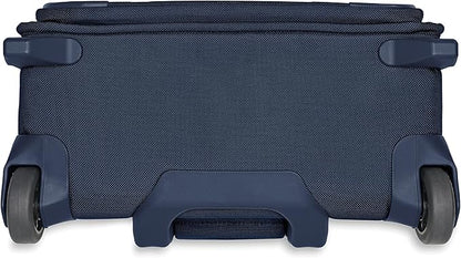 Briggs & Riley 2-Wheel Cabin Bag - Carry On Luggage for Travel, Suitcases with Wheels, Softside Rolling Bag for Men & Women, Interlocking Handle, Self-Repairing Zipper - Baseline Collection, Navy