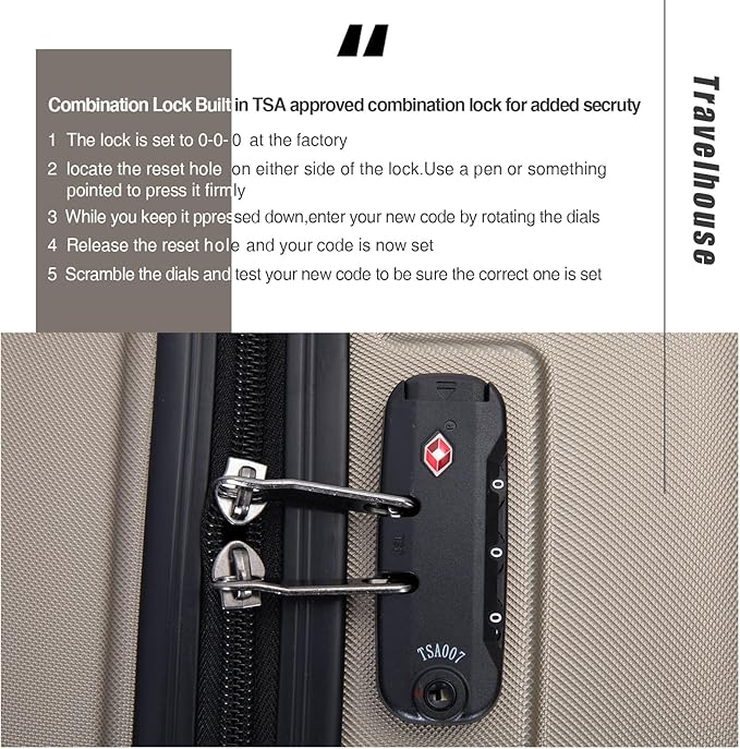 Travelhouse Luggage Sets, Expandable Hardside Suitcases 24in/28in, Carry on 20in,3 Piece Set Travel Luggages Clearance with Double Spinner Wheels TSA Lock Lightweight (2085-Brown)