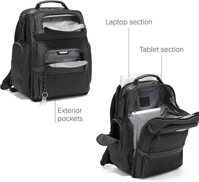 TUMI - Alpha Brief Pack - Men's Laptop Backpack with Padded Adjustable Straps - Fit up to 15" Screen - 17.0" X 12.0" X 8.0" - Black