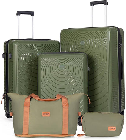 Luggage Sets 5 Piece,Lightweight,Impact-Resistant,Wear-Resistant Suitcases with Wheels, Hardshell Suitcase Set with Spinner Wheels, PP Carry on Luggage Set with TSA Lock, Travel Luggage