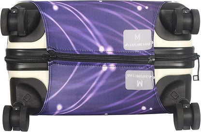 Explore Land Travel Luggage Cover Suitcase Protector Fits 23-26 Inch Case (Fireworks, M)