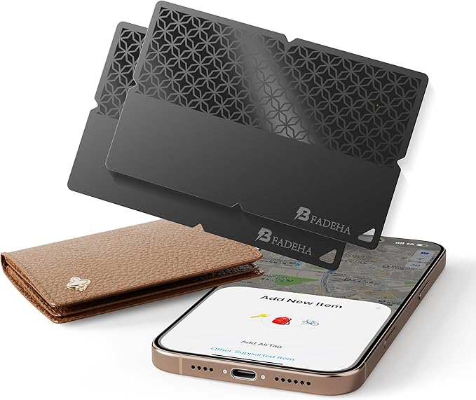 2025 [Apple MFi Certified] (iOS Only) Bluetooth Tracker Smart Card for Apple Find My iPhone Wallet GPS Tracker, 5-10 Years Staying Power, Keys Finder and Item Locator for Keys, Bags, Passport