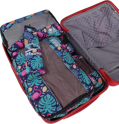 5 Set Packing Cubes for Travel Large Suitcase Luggage Organizer Bags Travel Accessories Vacation 4 Cubes 1 Laundry Pouch Bag