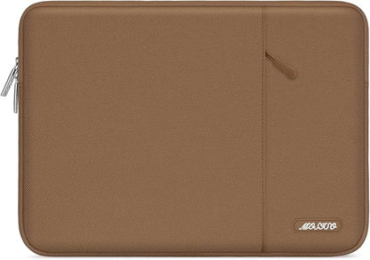MOSISO Laptop Case 13.3 inch, 13-13.3 inch Laptop Sleeve Compatible with MacBook Air/Pro 13/Pro 14 M5 M4 M3 M2 M1, HP Dell ASUS Lenovo,Polyester Vertical Computer Sleeve Bag with Pocket, Mocha