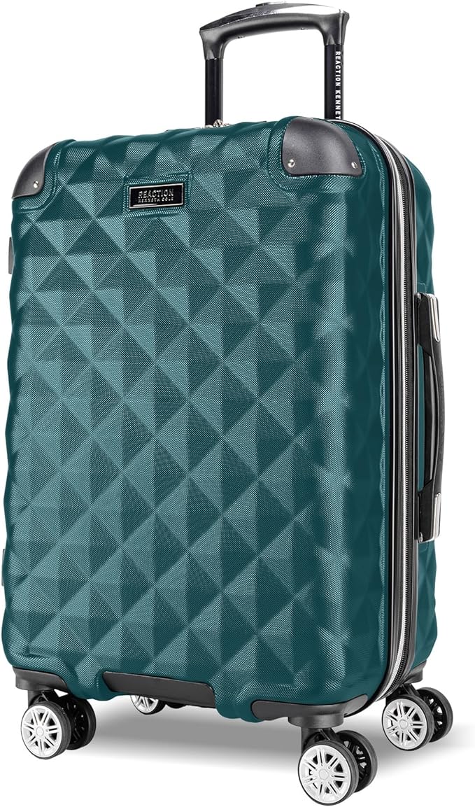 Kenneth Cole REACTION Diamond Tower Collection Lightweight Hardside Expandable 8-Wheel Spinner Travel Luggage, Deep Teal, 2-Piece Set (20" & 28")