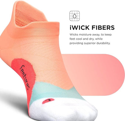 Feetures Elite Light Cushion No Show Tab Athletic Ankle Socks - Sport Sock with Targeted Compression