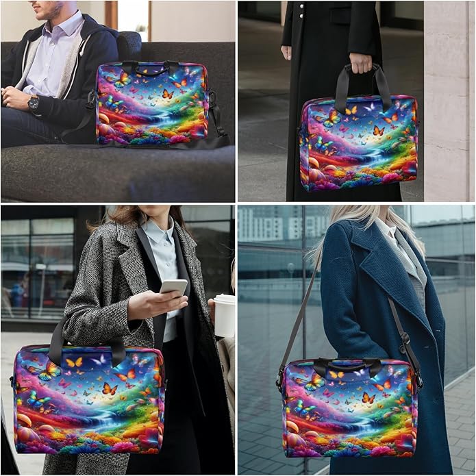 Laptop Bag Bohemian Mandala Laptop Satchel Briefcase Adjustable shoulder Carrying for MacBook Pro 16 inch