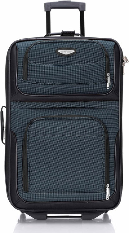 Travel Select Amsterdam Softside Expandable Luggage with Rolling Wheels, Navy, 8-Piece Set (15/21/25/29) with Packing Cubes