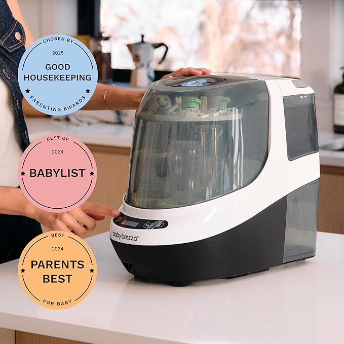 Baby Brezza Bottle Washer Pro - Baby Bottle Washer, Sterilizer + Dryer - All in One Machine Cleans Baby Essentials like Bottles + Pump Parts – Appliance to Replace Bottle Brushes and Drying Racks