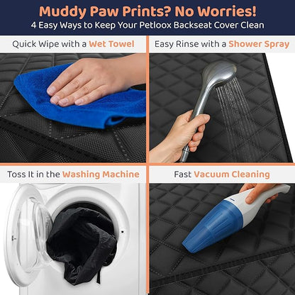 Dog Car Seat Cover for Back Seat, Waterproof Hammock for Car, SUV & Truck, Non-Slip Backseat Cover for Dogs, Heavy-Duty Dog Hammock Style Seat Protector Pets, Easy to Install & Clean
