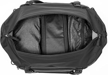 Peak Design Travel Duffel, Extra-Wide Single Zip Access, Weatherproof Shell, 4 External Pockets, Fits Packing Cubes & Camera Cubes, Ideal for Weekend Trips, Versatile Duffel Bag for Travel