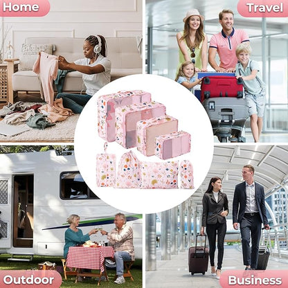 MissBoy Packing Cubes for Kids, 8 Pcs Set of Packing Cubes for Carry on Suitcase Organizer Bags, Kids Packing Cube, Waterproof Travel Essentials for Girls and Boys